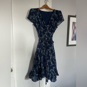 Ralph Lauren Blue Flutter Sleeve Midi Sundress